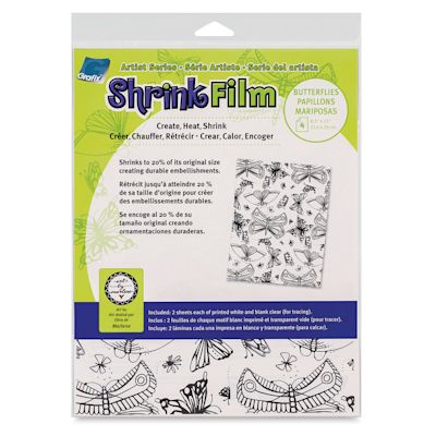 Grafix Artist Series Shrink Film - Butterflies, Pkg of 4