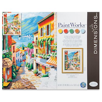 Paintworks Village Steps 16" x 20" Paint by Number Kit, In Package
