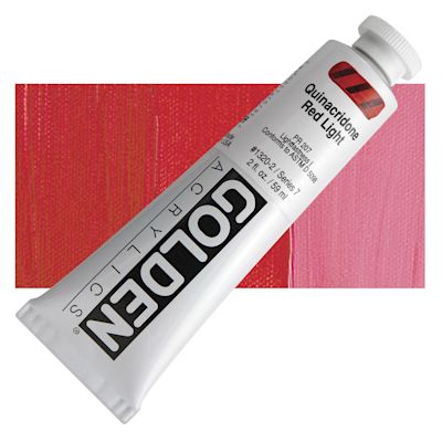 Golden Heavy Body Artist Acrylics - Quinacridone Red Light, 2 oz Tube