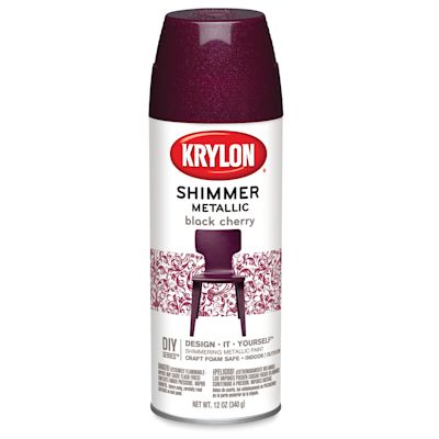 Krylon Shimmer Metallic Spray Paint - Front of Black Cherry Spray Can