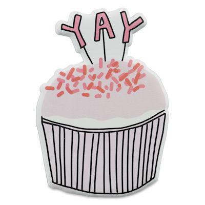 Pipsticks Big Puffy Sticker - Cupcake (out of packaging)