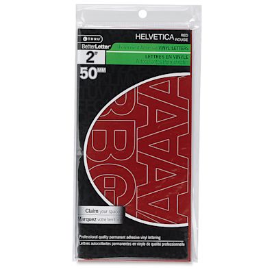 BetterLetter Self-Adhesive Vinyl Letters – 2” Permanent Letters, Helvetica, Red