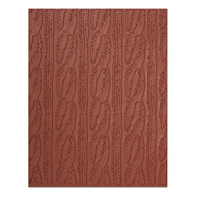 Mayco Designer Clay Mat - Top view of Cable knit pattern template