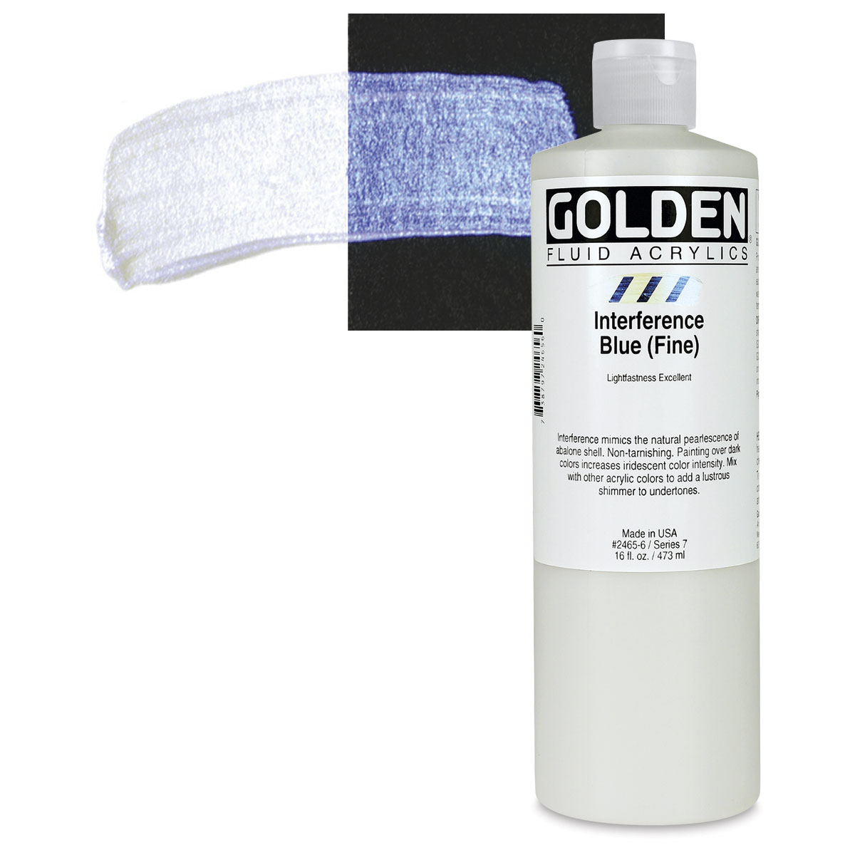 Golden Fluid Acrylics Interference Blue Fine Oz Bottle Blick