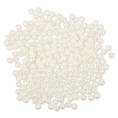 Craft Medley Pearl Acrylic Beads - Ivory, 5 mm, Package of 265