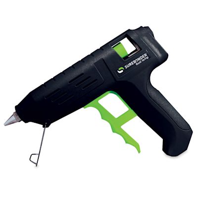 Surebonder Professional Dual Temperature Glue Gun - Side view of Glue Gun on stand