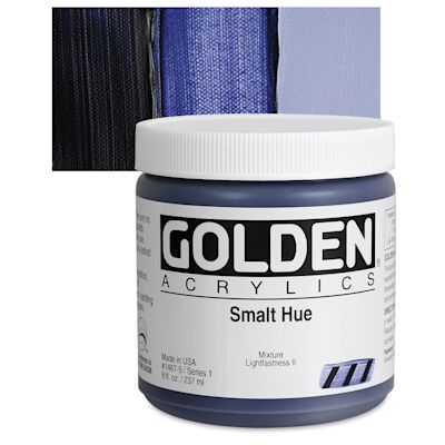 Golden Heavy Body Artist Acrylics - Smalt Historic Hue, 8 oz Jar