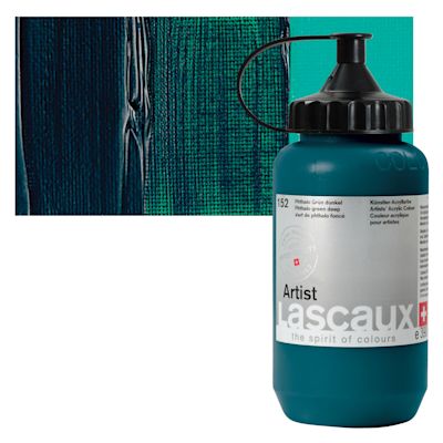 Lascaux Artist Acrylics - Phthalo Green Deep, 390 ml Tube