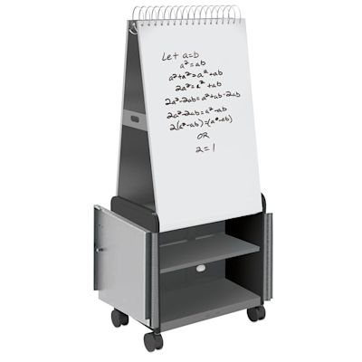 Smith Systems Cascade Spiral Noteboard Unit - Black, Shelves, With Doors