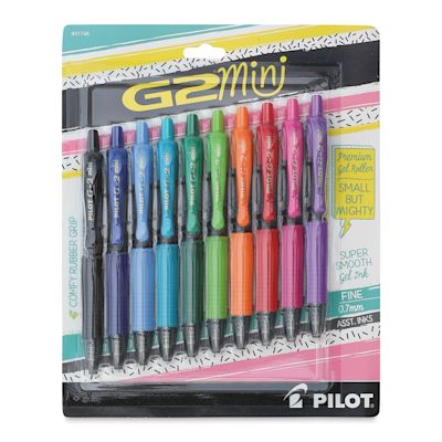 Pilot G2 Mini Gel Pens - Set of 10, Assorted Colors