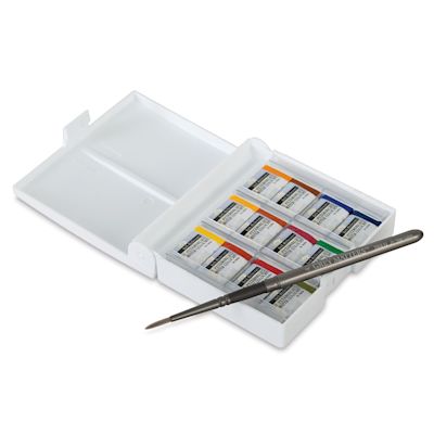 Yarka St. Petersburg Watercolors - Earth Colors Set of 12 w/FREE Brush Inside Open Package