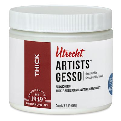 Utrecht Artists Acrylic Gesso - Medium Bodied, White, Pint