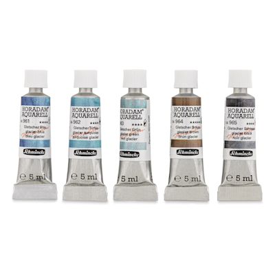 Schmincke Horadam Aquarell Artist Watercolor - Glacier, Supergranulation, Set of 5, 5 ml, Tubes