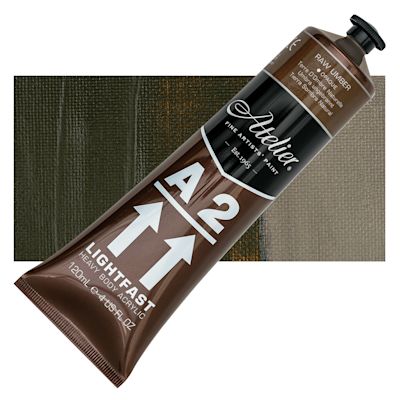 Chroma A2 Student Acrylics - Raw Umber, 120 ml tube