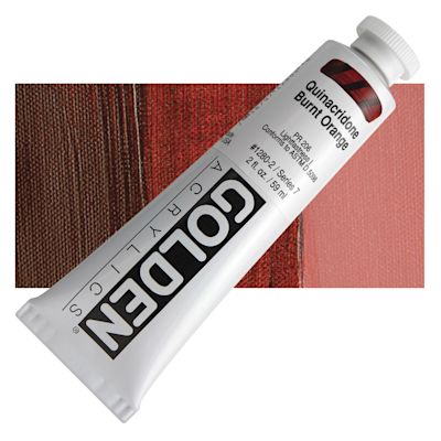 Golden Heavy Body Artist Acrylics - Quinacridone Burnt Orange, 2 oz Tube