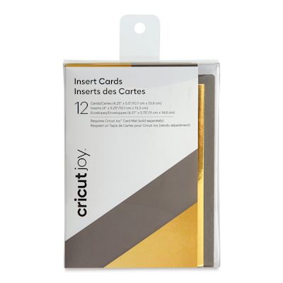 Cricut Joy Insert Cards - Gray/Gold Metallic, Package of 12 (In packaging)