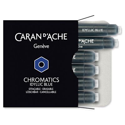 Caran d’Ache 849 Fountain Ink Cartridge, Pkg of 6, Idyllic Blue
