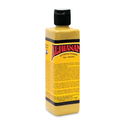 Alpha6 Alphanamel Lettering Enamel - Olive, 236.6 ml, Bottle