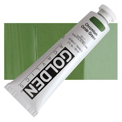 Golden Heavy Body Artist Acrylics - Chromium Oxide Green, 2 oz Tube