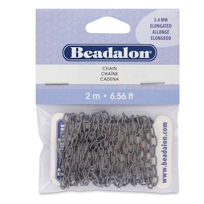 Beadalon Jewelry Chain - Front of Brass Elongated Chain package
