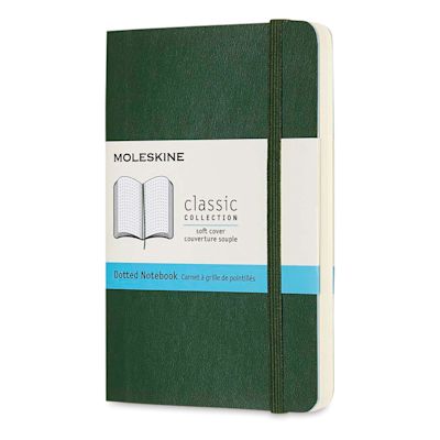 Moleskine Classic Soft Cover Notebook - Metallic Green, Dotted, 5-1/2" x 3-1/2"