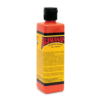 Alpha6 Alphanamel Lettering Enamel - Blood Orange, 236.6 ml, Bottle