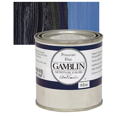 Gamblin Artist's Oil Color - Prussian Blue, 8 oz Can