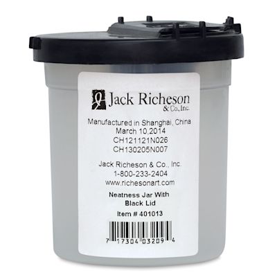 Richeson Neatness Jars - Front of Black lidded Jar
