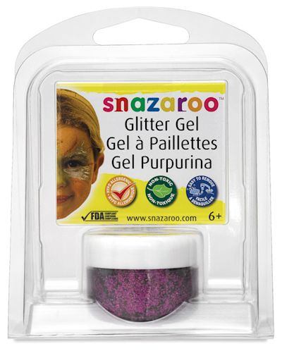 Snazaroo Face Paint Glitter Gel - Front of package of Fuchsia Pink Glitter Gel
