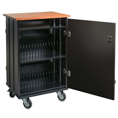 Charging Storage Carts - 32 Tablet Cart shown with door open