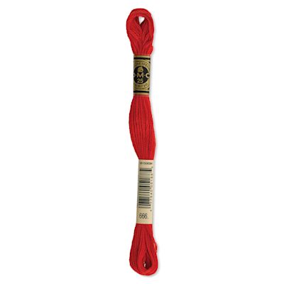 DMC Cotton Embroidery Floss - Bright Red, 8-3/4 yards (Front of label)