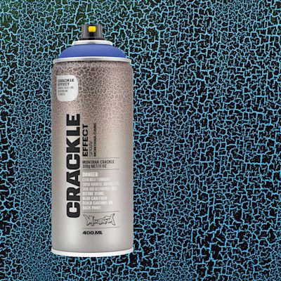 Montana Crackle Effect Spray - Genetian Blue, 11 oz (Spray can with swatch)