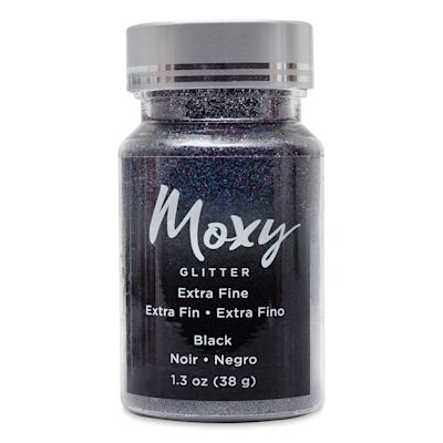 American Crafts Moxy Glitter - Black, Extra Fine, 1.3 oz, Bottle