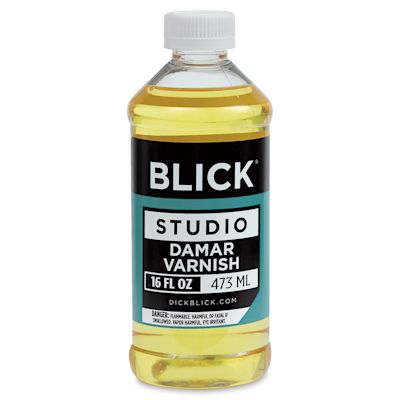 Blick Studio Damar Varnish - Front view of 16 oz bottle