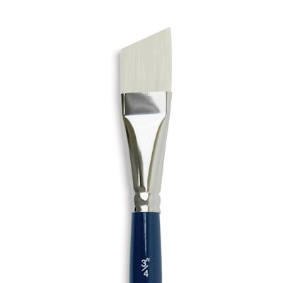 Silver Brush Bristlon Stiff White Synthetic Brush - Angle, Size 3/4", Short Handle (close-up)