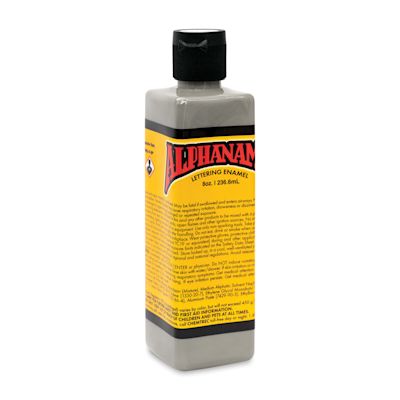 Alpha6 Alphanamel Lettering Enamel - Light Grey, 236.6 ml, Bottle