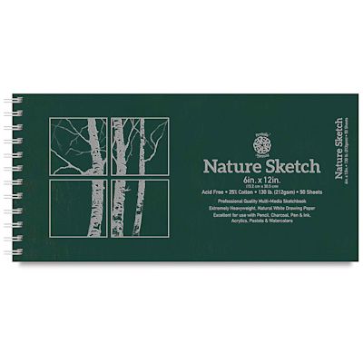 Pentalic Nature Sketch Book - 12" x 6, 50 Sheets