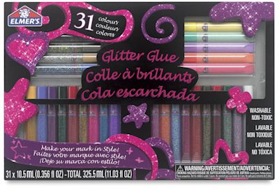 Elmer's 3-D Washable Glitter Glue Pens - Front of package of 31 Glitter Glue pens