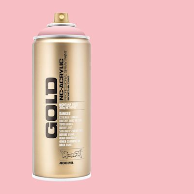 Montana Gold Acrylic Professional Spray Paint - Lychee, 400 ml (Spray can with color swatch)