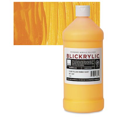 Blickrylic Student Acrylics - Fluorescent Yellow Orange, Quart