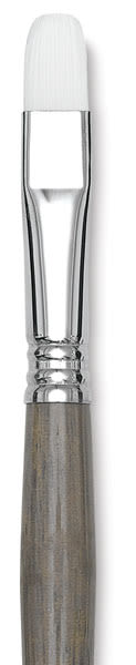 Escoda Perla Toray White Synthetic Brush - Bright, Short Handle, Size 12
