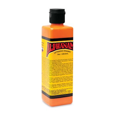 Alpha6 Alphanamel Lettering Enamel - Alpha Orange, 236.6 ml, Bottle