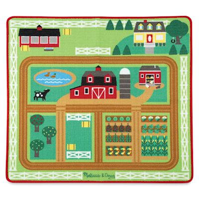 Melissa & Doug Activity Rugs - Top view of Barnyard Farm Rug