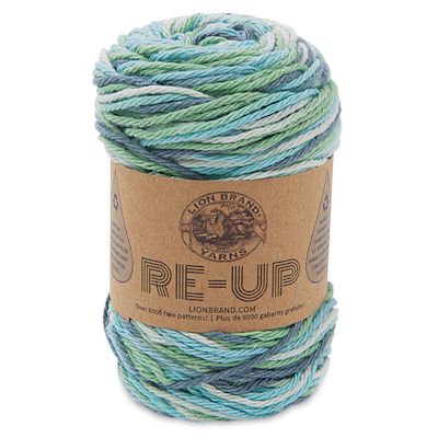 Lion Brand Re-Up Yarn - Packaged skein of Azul color shown