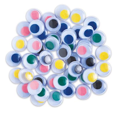 Peel and Stick Wiggle Eyes - Pile of assorted color Eyes