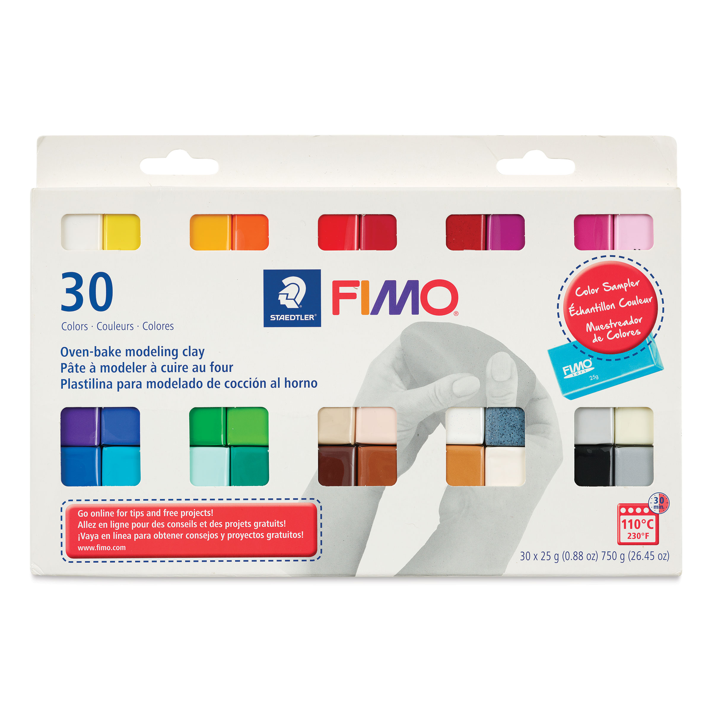 Staedtler Fimo Soft Polymer Clay Color Sampler Set Of 30 BLICK Art