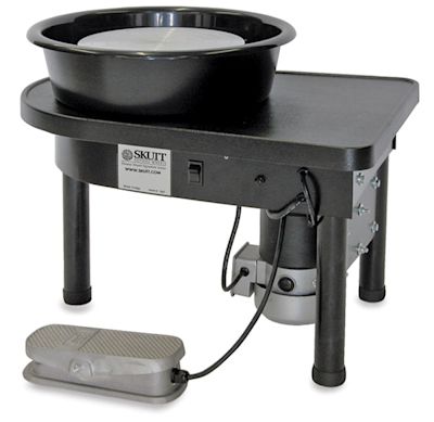 Skutt Thomas Stuart Prodigy Potter's Wheel - Angled view of Wheel showing motor and foot pedal