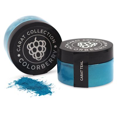 Colorberry Carat Collection Dry Resin Pigment - Teal, 50 g, Jar (Shown in and out of jar)