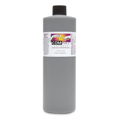 Iwata Com-Art Airbrush Color - 16 oz, Opaque Silver Metallic