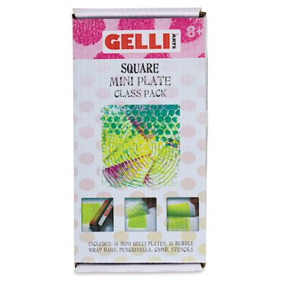 Gel Printing Plates-Student Class Pack of 10 Mini Squares Outside of Package